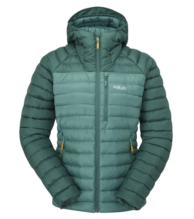 Rab Rab Microlight Alpine Jacket Wmns green slate/eucalyptus QDB-13 Green Slate/Eucalyptus Rab jassen QDB-13 blauw bij Leerentveldvrijetijd.nl
