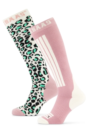 Poederbaas Poederbaas Panther Ski Socks 2-pack 301_Mint Poederbaas Poederbaas Panther Ski Socks 2-pack 301_Mint