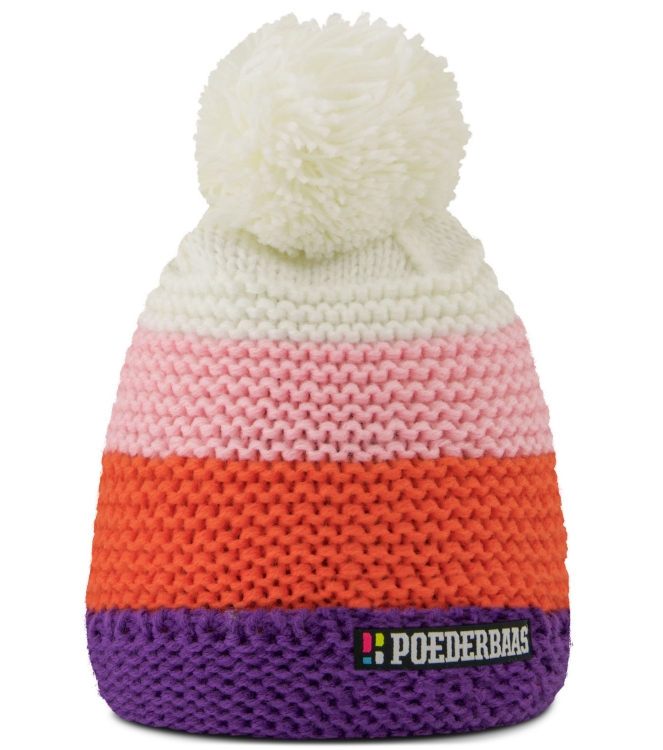 Poederbaas Poederbaas Classic Colorful Beanie 2.0 503_purple multi PB060425 503_Purple Multi Poederbaas wintersportkleding PB060425 blauw combinatie bij Leerentveldvrijetijd.nl