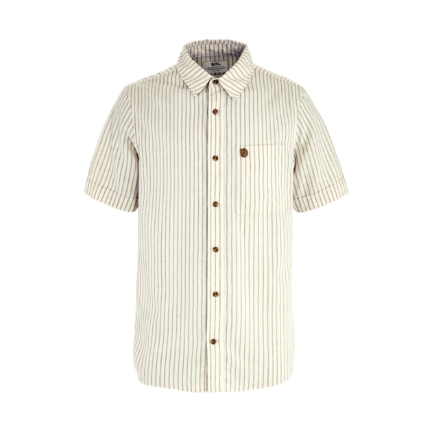 fjällräven Ovik Travel Shirt SS M 113-195_Chalk White-Sand Stone F87039