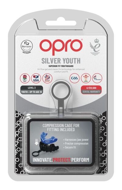 Opro Silver Superior Fit Mouthguard 7755 Navy-Sky Blue 790007