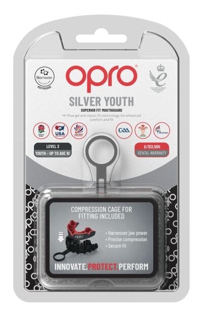 Opro Silver Superior Fit Mouthguard 8600 Black-Red 790007