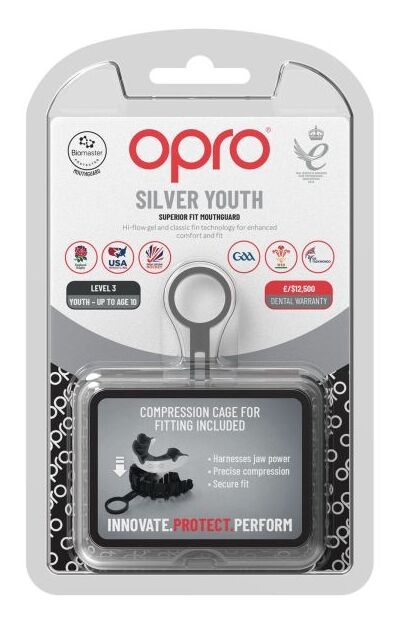 Opro Silver Superior Fit Mouthguard 2800 White-Black 790007
