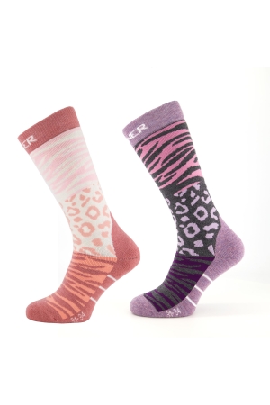 Sinner Sinner Ladies Ski Socks Animal 74_Purple/Pink