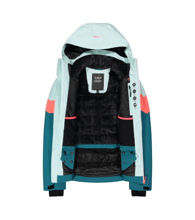 CMP CMP Woman Jacket Zip Hood e867 teal 34W4566 E867 Teal CMP jassen 34W4566 antraciet bij Leerentveldvrijetijd.nl