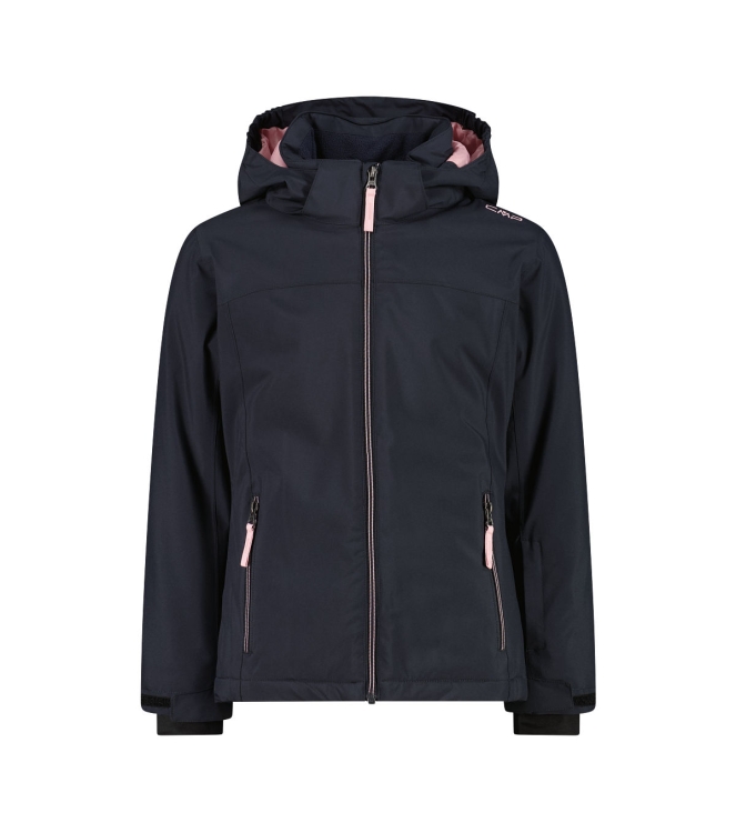 CMP CMP Kid G Jacket Snaps Hood 27uu antracite-pink 39W2085 27UU Antracite-Pink CMP jassen 39W2085 black bij Leerentveldvrijetijd.nl