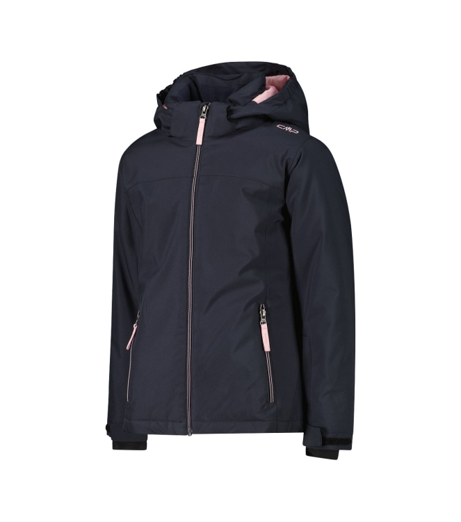 CMP CMP Kid G Jacket Snaps Hood 27uu antracite-pink 39W2085 27UU Antracite-Pink CMP jassen 39W2085 black bij Leerentveldvrijetijd.nl