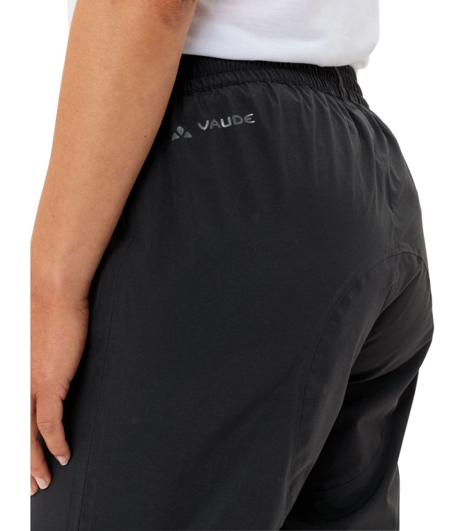 Vaude Vaude Women\'s Yaras Rain Pants IV 010_black 45551 010_Black Vaude broeken 45551 licht grijs bij Leerentveldvrijetijd.nl