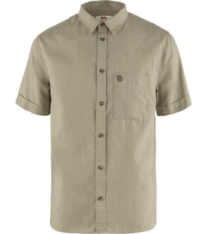 Fjällräven Fjällräven Ovik Travel Shirt SS M 195_sand stone F87039 195_Sand Stone Fjällräven fleeces en truien F87039 jeans bij Leerentveldvrijetijd.nl