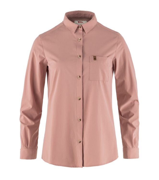 Fjällräven Fjällräven Ovik Lite Shirt LS W 300_dusty rose F89980 300_Dusty Rose Fjällräven fleeces en truien F89980 ivoor bij Leerentveldvrijetijd.nl