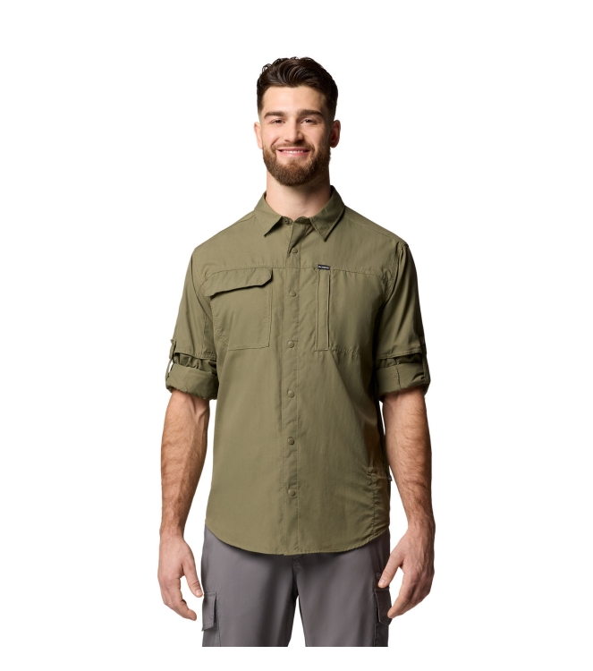 Columbia Columbia Skien Valley Long Sleeve Shirt 397_stone green 2123325 397_Stone Green Columbia fleeces en truien 2123325 donker grijs bij Leerentveldvrijetijd.nl