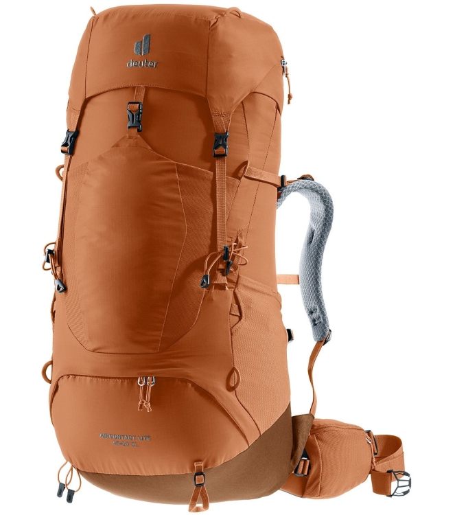 Deuter Deuter Aircontact Lite 45 + 10 SL 6626_pecan-mocha DR3340223 6626_pecan-mocha Deuter tassen DR3340223 wit bij Leerentveldvrijetijd.nl
