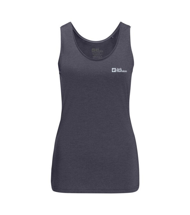 Jack Wolfskin Jack Wolfskin Crosstrail Tank W 1388_graphite 1810081 1388_graphite Jack Wolfskin fleeces en truien 1810081 zwart combinatie bij Leerentveldvrijetijd.nl