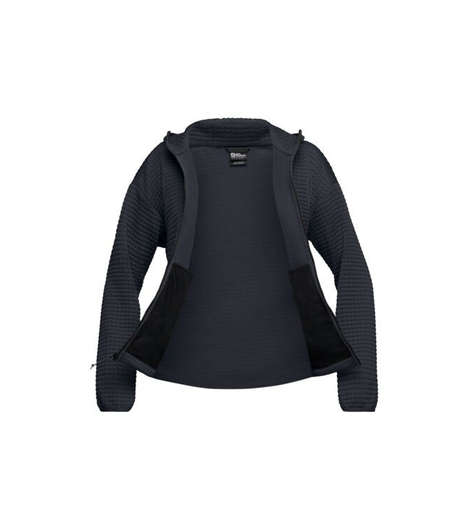 Jack Wolfskin Jack Wolfskin Mogari Hooded FZ W c0413_dark navy A63850 C0413_dark navy Jack Wolfskin fleeces en truien A63850 geen kleur bij Leerentveldvrijetijd.nl