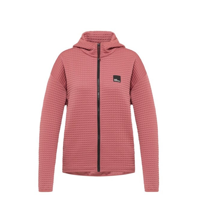 Jack Wolfskin Jack Wolfskin Mogari Hooded FZ W j0127_mineral red A63850 J0127_mineral red Jack Wolfskin fleeces en truien A63850 geel bij Leerentveldvrijetijd.nl