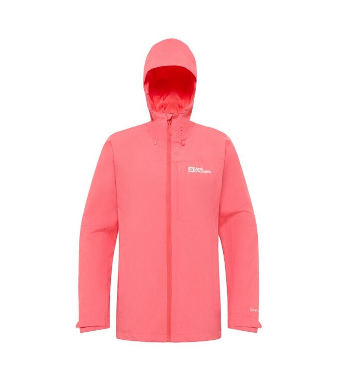 Jack Wolfskin Jack Wolfskin Tempest 2L JKT W j0141_sunset coral A63901 J0141_sunset coral Jack Wolfskin jassen A63901 geel bij Leerentveldvrijetijd.nl