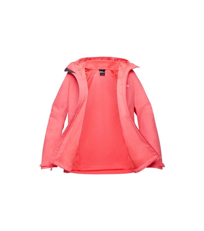 Jack Wolfskin Jack Wolfskin Tempest 2L JKT W j0141_sunset coral A63901 J0141_sunset coral Jack Wolfskin jassen A63901 geel bij Leerentveldvrijetijd.nl