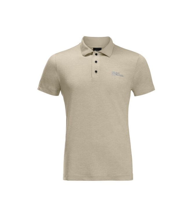 Jack Wolfskin Jack Wolfskin Travel Polo M t0202_stone heather 1809721 T0202_stone heather Jack Wolfskin fleeces en truien 1809721 lichtblauw bij Leerentveldvrijetijd.nl