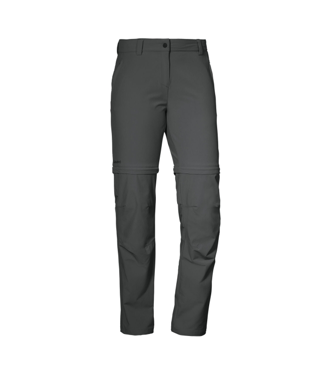 Schöffel Schöffel Pants Ascona Zip Off Women 9830_asphalt 12343 9830_Asphalt Schöffel broeken 12343 zwart combinatie bij Leerentveldvrijetijd.nl