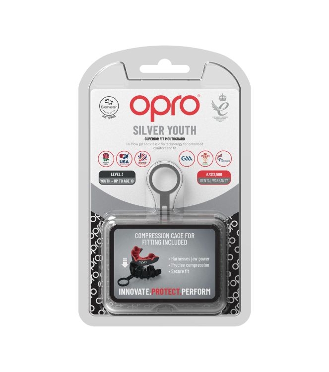 opro opro Silver Superior Fit Mouthguard 8600 black-red 790007 8600 Black-Red opro bescherming 790007 licht grijs bij Leerentveldvrijetijd.nl