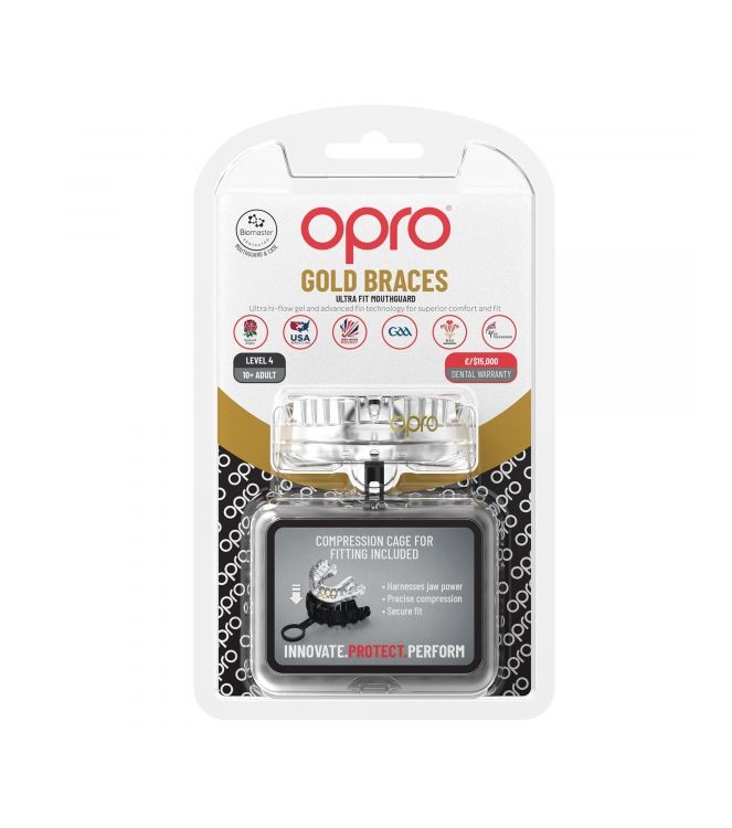 opro opro Gold Ultra Fit Mouthguard Braces 2222 no colour 790006 2222 No Colour opro bescherming 790006 ecru bij Leerentveldvrijetijd.nl