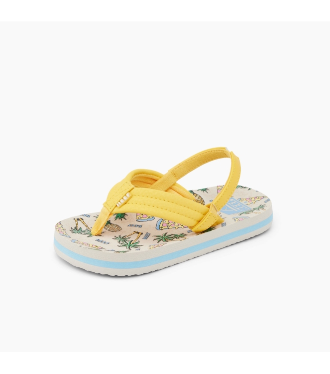 Reef Reef Little Ahi teenslipper hawaiian pizza CJ6625 Hawaiian Pizza Reef slippers CJ6625 groen bij Leerentveldvrijetijd.nl