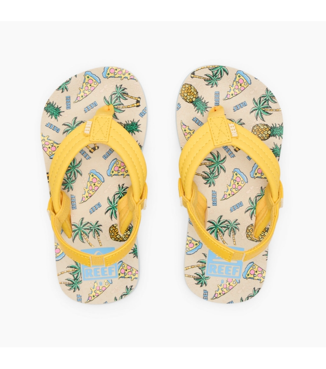 Reef Reef Little Ahi teenslipper hawaiian pizza CJ6625 Hawaiian Pizza Reef slippers CJ6625 groen bij Leerentveldvrijetijd.nl