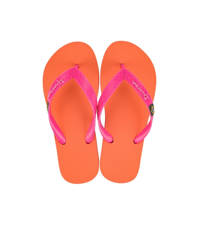 Ipanema Ipanema Classic Brasil Kids Slippers ar829_orange/pink IP 80416 AR829_Orange/Pink Ipanema slippers IP 80416 beige bij Leerentveldvrijetijd.nl