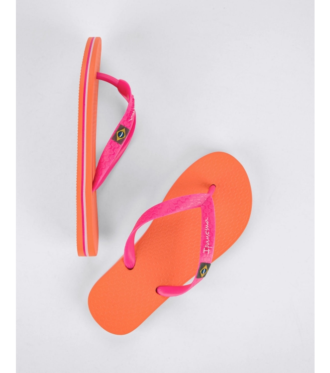 Ipanema Ipanema Classic Brasil Kids Slippers ar829_orange/pink IP 80416 AR829_Orange/Pink Ipanema slippers IP 80416 beige bij Leerentveldvrijetijd.nl