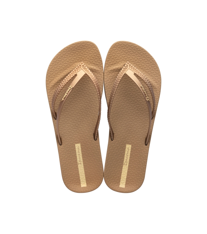 Ipanema Ipanema Anatomic Bossa Soft teenslipper dames ag722_beige IP 82840 AG722_Beige Ipanema slippers IP 82840 jeans bij Leerentveldvrijetijd.nl