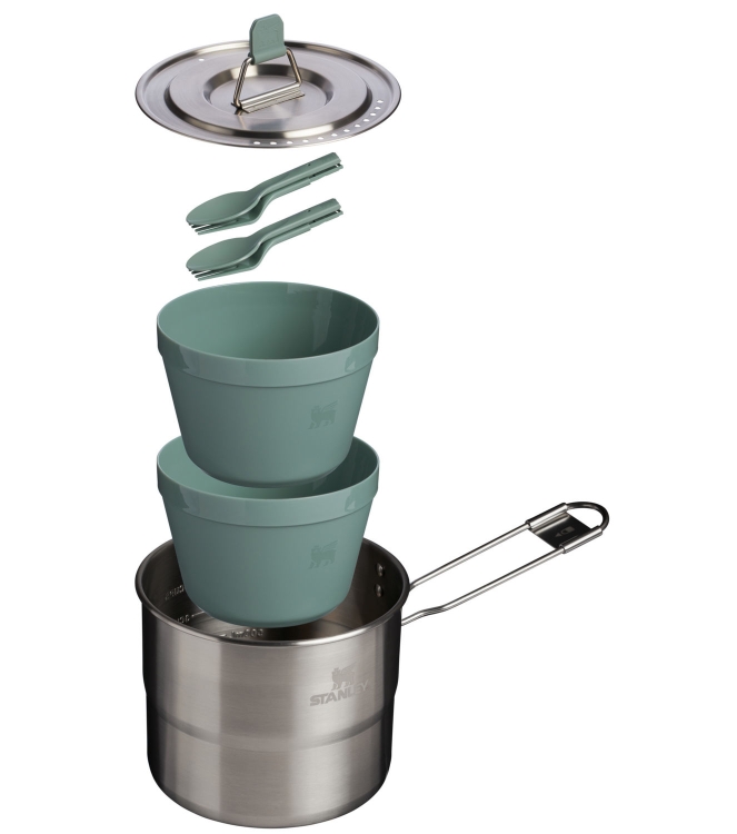 Stanley Stanley Wildfare Go Two Bowl Cook Set 1.1L / 1.25QT shale/charcoal 10-09997-020 Shale/Charcoal Stanley koken 10-09997-020 lichtblauw bij Leerentveldvrijetijd.nl