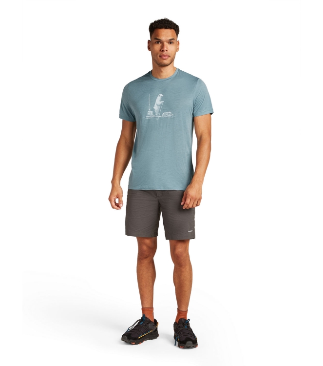 Icebreaker Icebreaker M Mer 150 Tech Lite SS T Pol Paddle 0a51_blue ash IB0A572X 0A51_Blue Ash Icebreaker fleeces en truien IB0A572X antraciet bij Leerentveldvrijetijd.nl