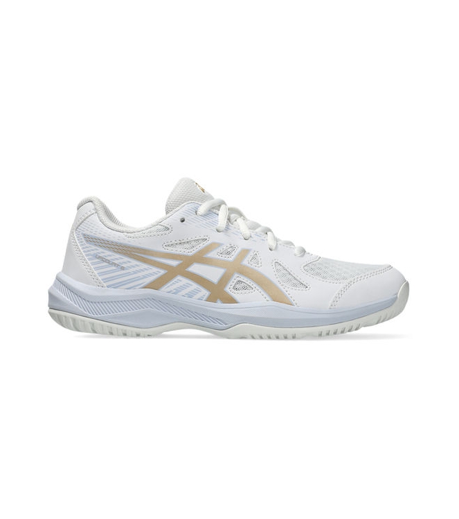 Asics Asics Upcourt 6 GS 103_white/champagne 1074A045 103_White/Champagne Asics hockeyschoenen 1074A045 groen bij Leerentveldvrijetijd.nl