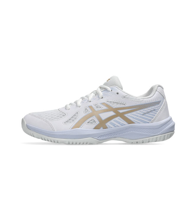 Asics Asics Upcourt 6 GS 103_white/champagne 1074A045 103_White/Champagne Asics hockeyschoenen 1074A045 groen bij Leerentveldvrijetijd.nl