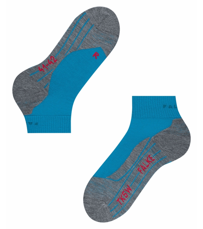 Falke Falke TK5 Short Women turquoise 16473 6830 turquoise Falke wandelsokken 16473 6830 antraciet bij Leerentveldvrijetijd.nl