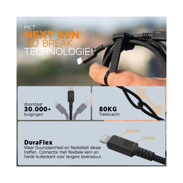 xtorm Next Gen cable USB-C to Lightning (1,5m) Black CX3031
