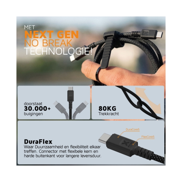 xtorm Next Gen cable USB-C PD Ultra 240W (1,5m) Black CX3091
