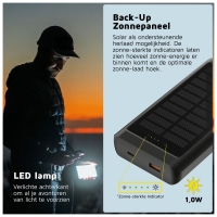 xtorm 15W Go2 Solar Power Bank 10.000  + Light - Charcoa Charcoal Black XG2S101