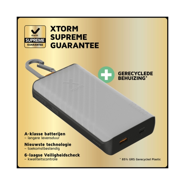 xtorm 15W Go2 Solar Power Bank 10.000  + Light - Charcoa Charcoal Black XG2S101