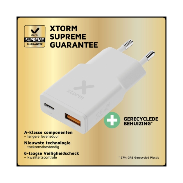 xtorm 25W Go2 SlimLine Charger - White White XG2SL025