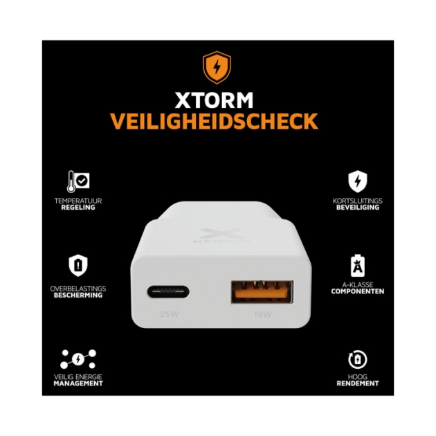 xtorm 25W Go2 SlimLine Charger - White White XG2SL025