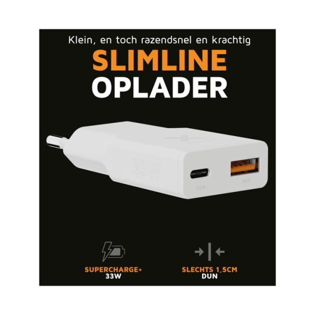 xtorm 33W Go2 SlimLine Charger - White White XG2SL033