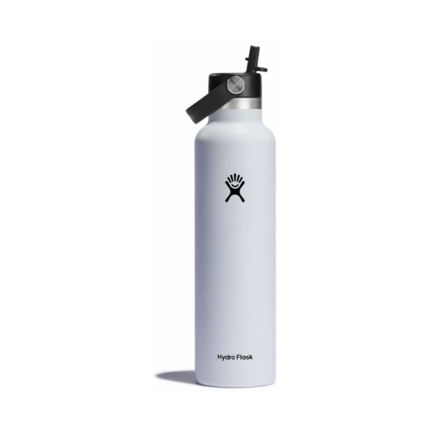 hydro-flask 21 oz Standard Mouth with Flex Straw Cap White S21CFS