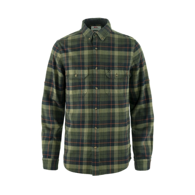 fjällräven Singi Heavy Flannel Shirt men 550-662_Black-Deep Forest F81373