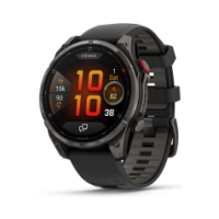 garmin Fenix 8 Pro 47 mm,Amoled, LTE, Sapphire Carbon grey DLC-titanium met zwarte/pebble grey si 010-03198-01