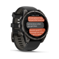 garmin Fenix 8 Pro 47 mm,Amoled, LTE, Sapphire Carbon grey DLC-titanium met zwarte/pebble grey si 010-03198-01