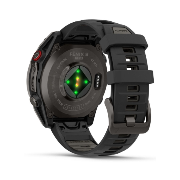 garmin Fenix 8 Pro 47 mm,Amoled, LTE, Sapphire Carbon grey DLC-titanium met zwarte/pebble grey si 010-03198-01