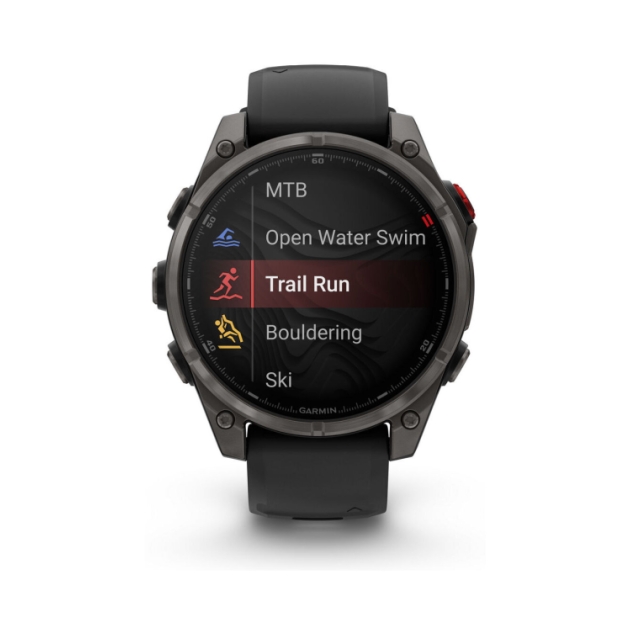 garmin Fenix 8 Pro 47 mm,Amoled, LTE, Sapphire Carbon grey DLC-titanium met zwarte/pebble grey si 010-03198-01