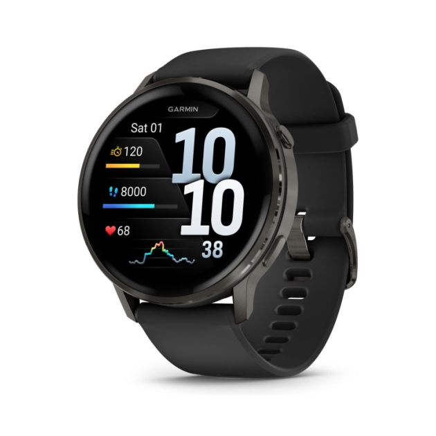 garmin Venu 4 - 45mm Slate met Zwarte siliconen band 010-03014-00