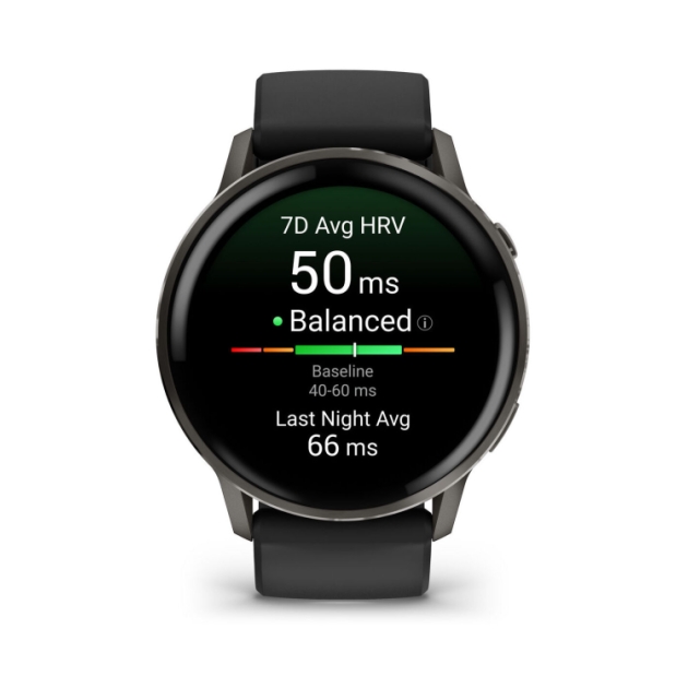 garmin Venu 4 - 45mm Slate met Zwarte siliconen band 010-03014-00